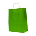 Pungi din Hartie cu Manere, Verde Deschis, Interior Alb, 16 x 9 x 21 cm, 100 Bucati