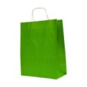 Pungi din Hartie cu Manere, Verde Deschis, Interior Alb, 25 x 14 x 30 cm, 100 Bucati