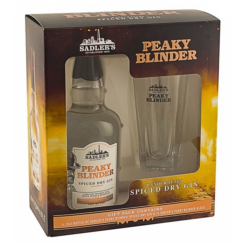 Pachet Gin Peaky Blinder si Pahar, Spiced Dry, 40% Alcool, 0.7 l