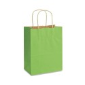 Pungi din Hartie cu Manere, Verde Deschis, Interior Natur, 32 x 12 x 41 cm, 100 Bucati