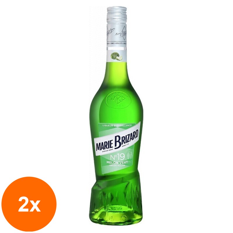 Set 2 x Lichior de Pepene Verde Marie Brizard, 17% Alcool, 0.7 l