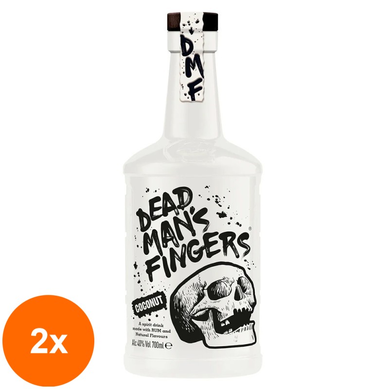 Set 2 x Rom cu Cocos Dead Mans Fingers 37.5% Alcool, 0.7 l