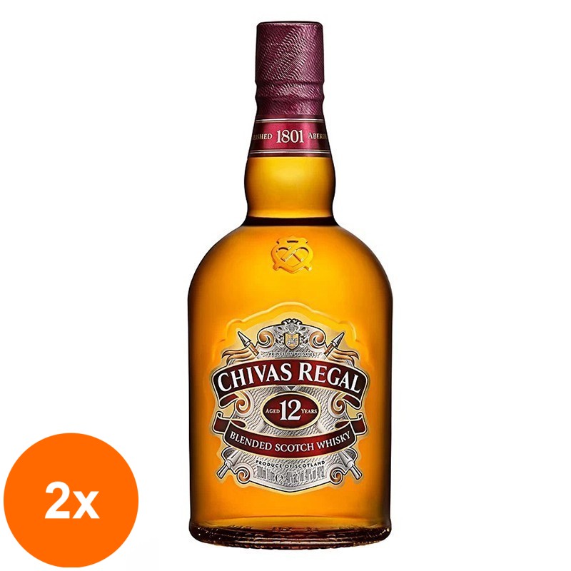 Set 2 x Whisky Chivas Regal 12 Ani, 40% Alcool, 1 l