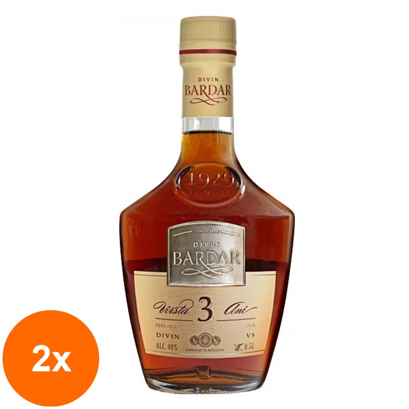 Set 2 x Vinars Divin Bardar 3 Ani, 0.5 l, 40 % Alcool