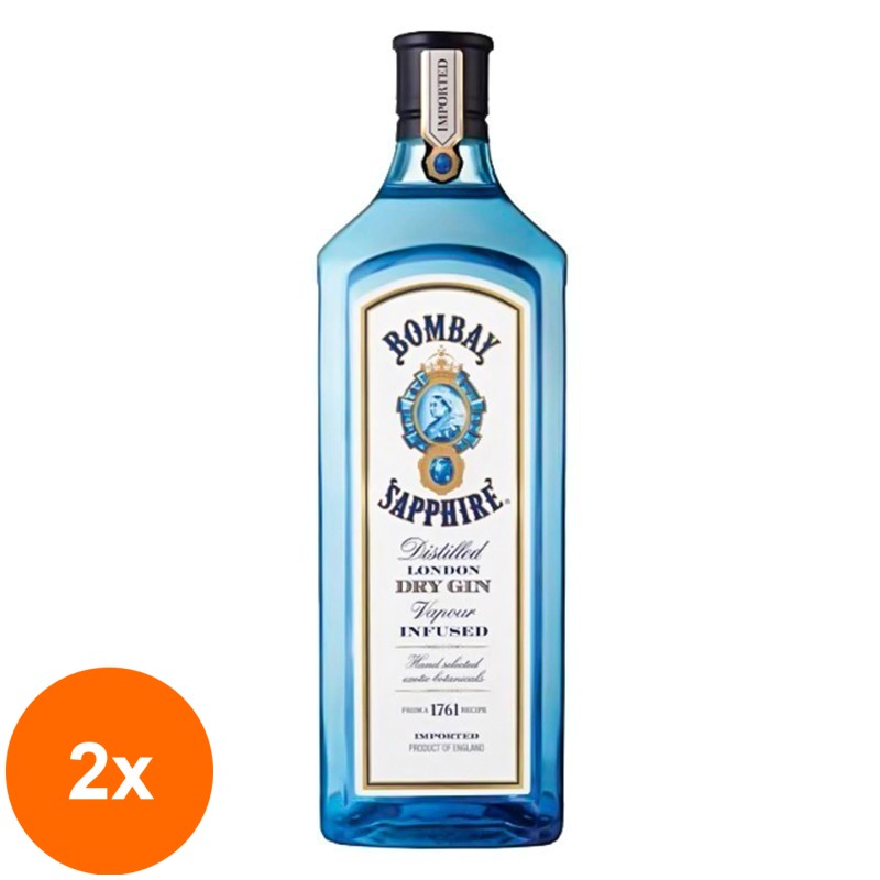 Set 2 x Gin Bombay Sapphire, 40% Alcool, 0.7 l