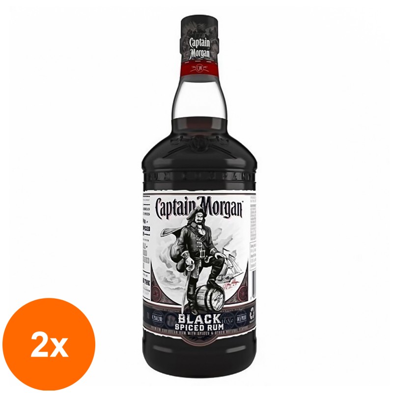 Set 2 x Rom Captain Morgan Black Spiced, 40% Alcool, 0.7 l