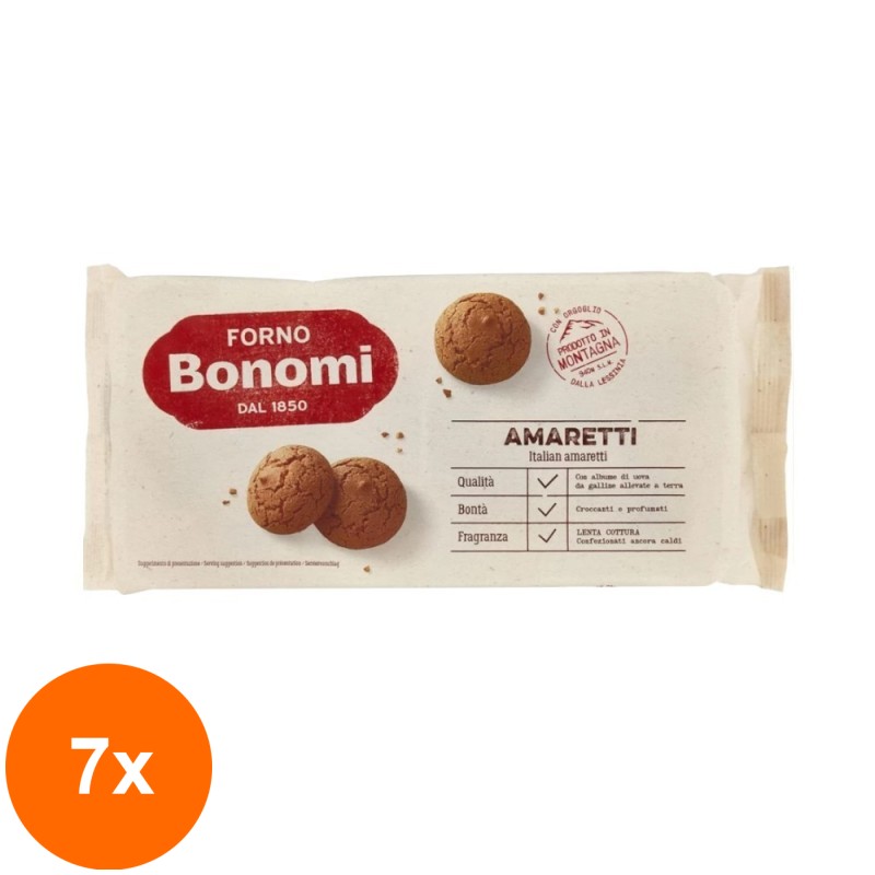 Set 7 x Biscuiti Amaretti, Forno Bonomi, 200 g