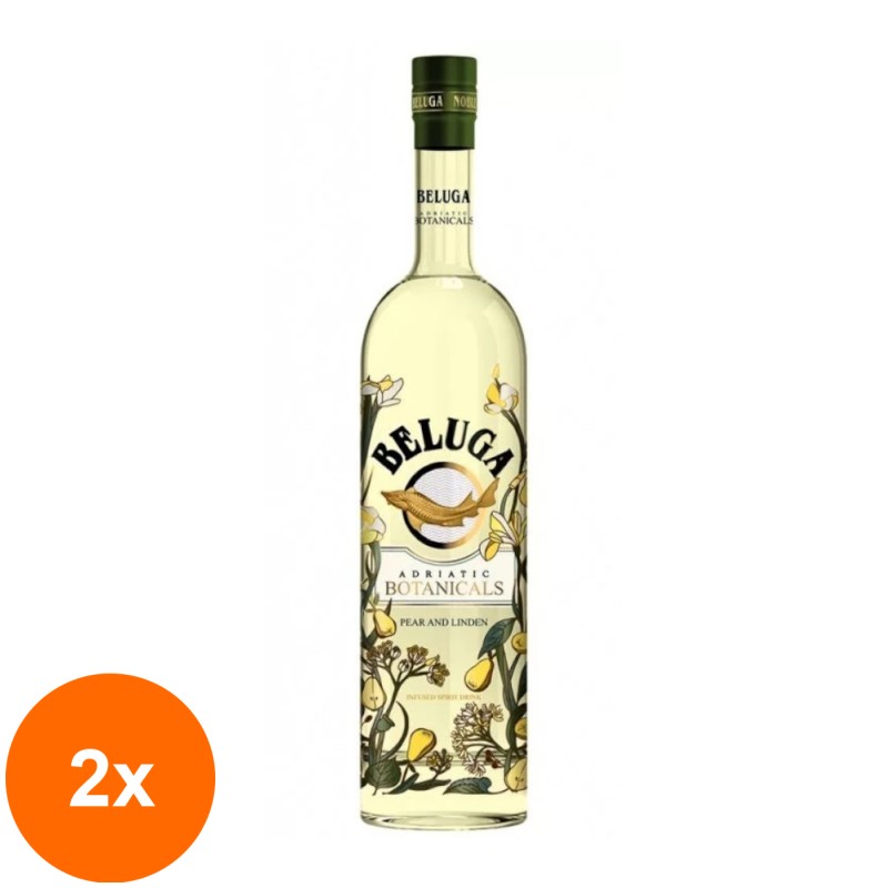 Set 2 x Vodka Beluga Botanicals, Para si Tei, 30% Alcool, 0.7 l