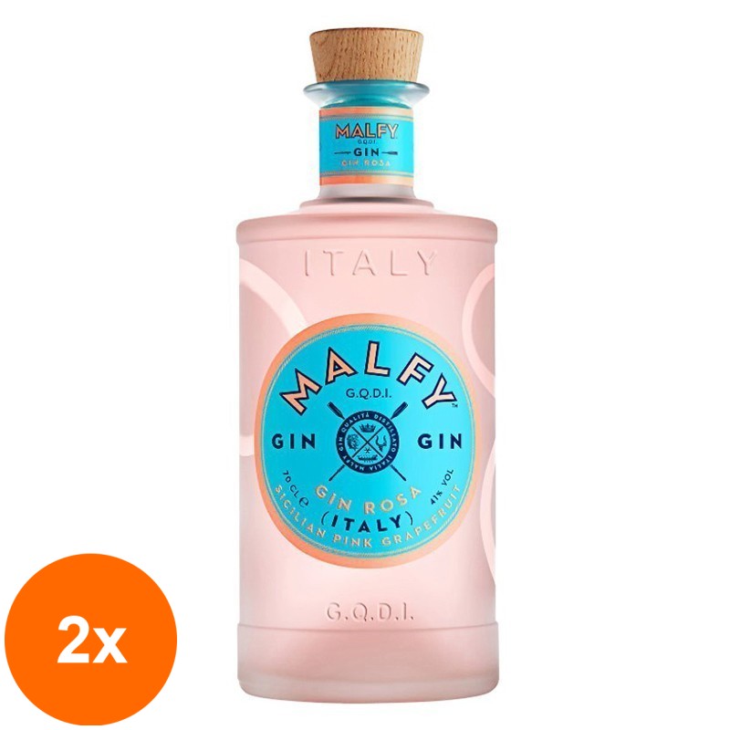 Set 2 x Gin Rosa Malfy, 41% Alcool, 0.7 l