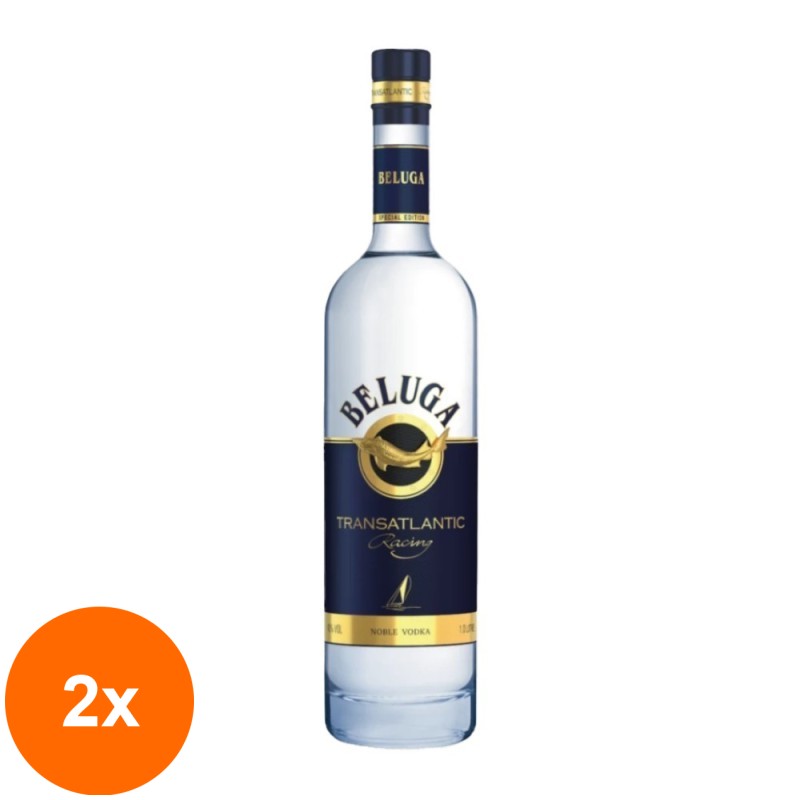 Set 2 x Vodka Beluga Transatlantic, 40% Alcool, 0.7 l