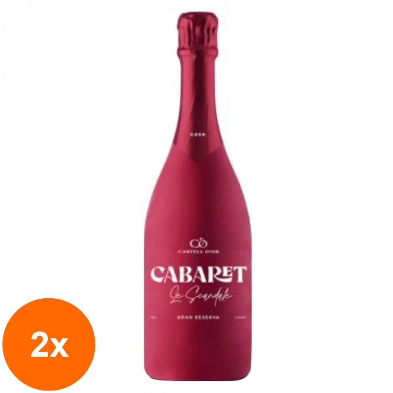 Set 2 x Vin Spumant Castell D'or Cabaret Le Scandale Gran Reserva Brut, 0.75 l