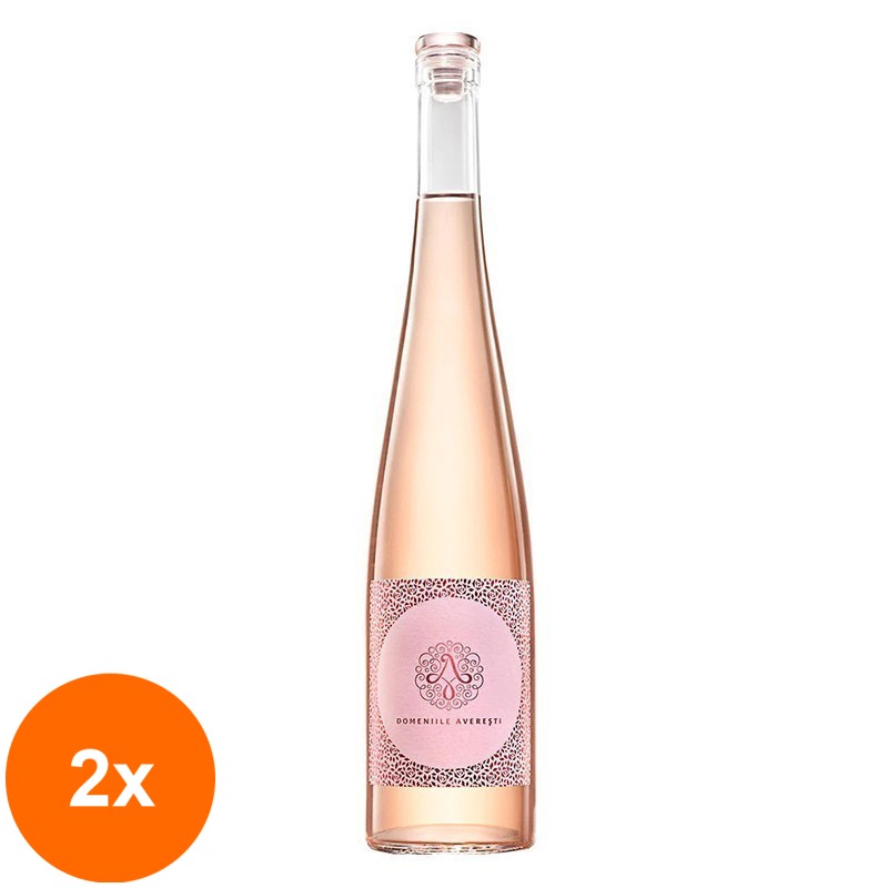 Set 2 x Vin Domeniile Averesti Diamond Junior, Busuioaca de Averesti, Rose Demidulce, 0.75 l