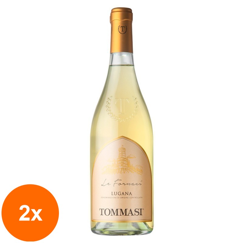 Set 2 x Vin Le Fornaci Lugana Tommasi DOC, Alb Sec, 0.75 l