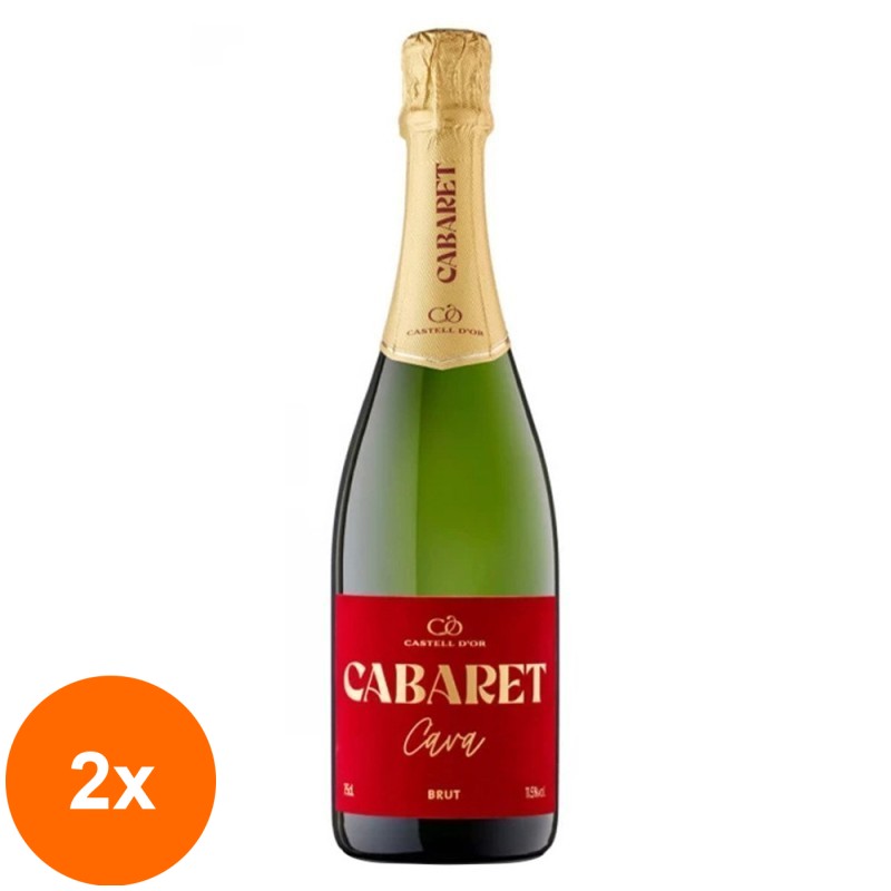 Set 2 x Vin Spumant Castell D'Or Cabaret Cava Brut, 0.75 l