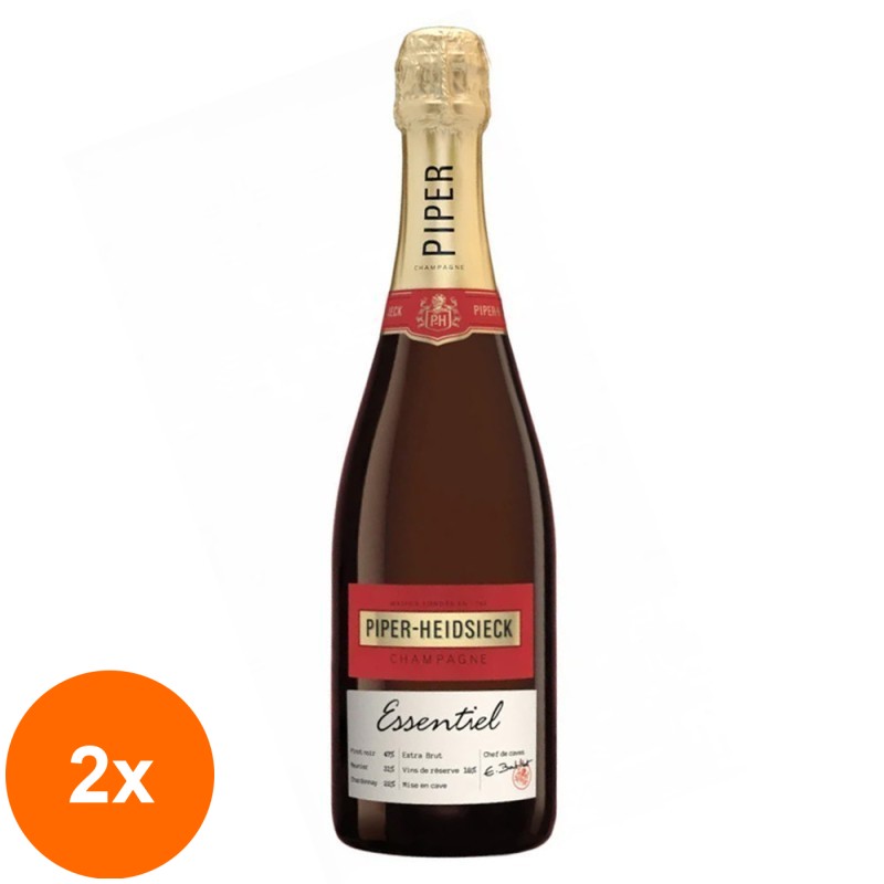 Set 2 x Sampanie Extra Brut Essentiel Piper Heidsieck, 0.75 l, 12 % Alcool