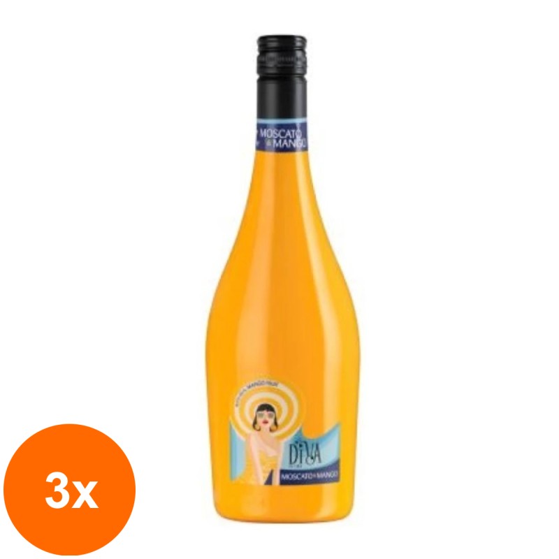 Set 3 x Cocktail Perlino, Diva Di Sera, Moscato, Mango, 6% Alcool, 0.75 l