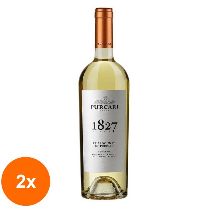 Set 2 x Vin Purcari 1827, Alb, Chardonnay, Sec, 0.75 l