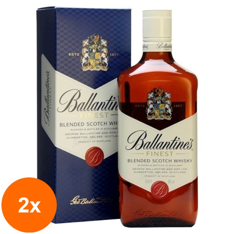 Set 2 x Whisky Ballantine's, Finest Blended, 40% Alcool, 1 l