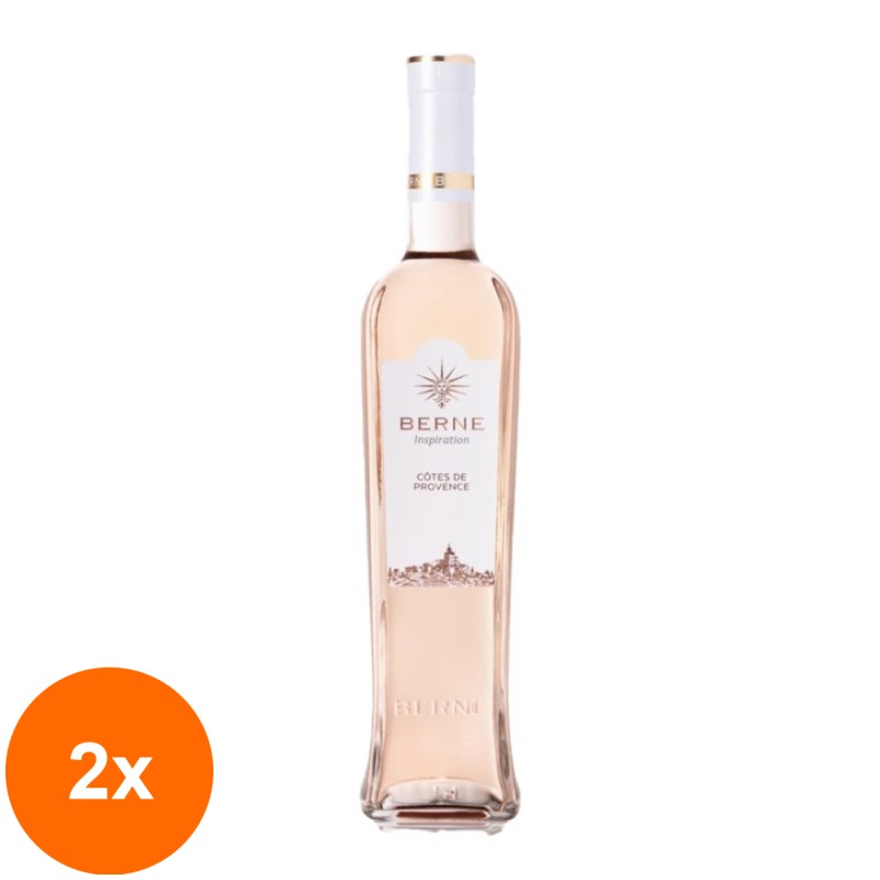 Set 2 x Vin Chateau De Berne Inspiration, Cotes De Provence 2022 AOP, Rose Sec, 0.75 l