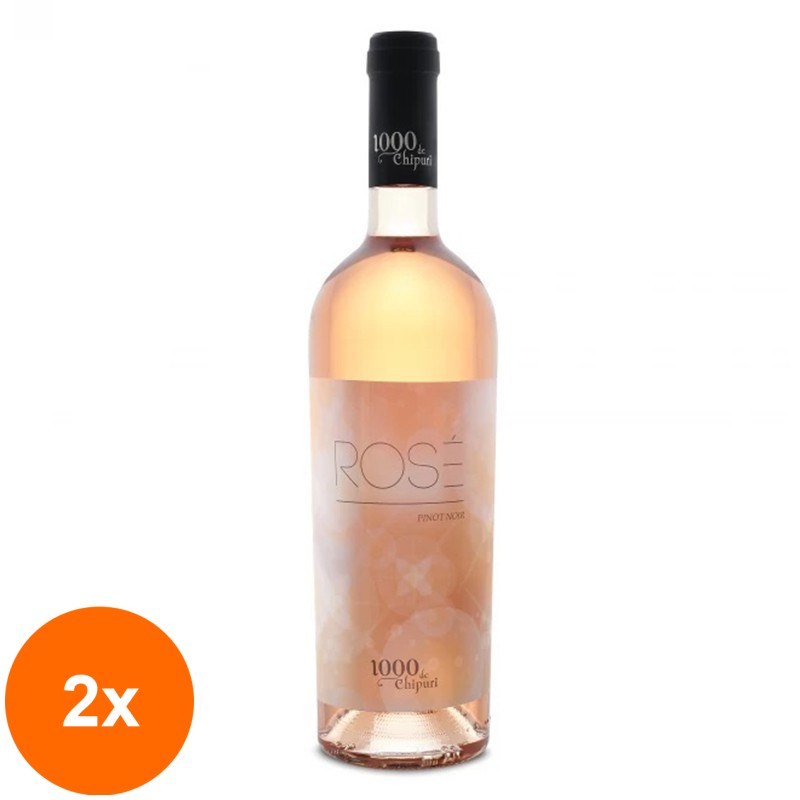 Set 2 x Vin 1000 de Chipuri, Pinot Noir, Rose Sec, 0.75 l