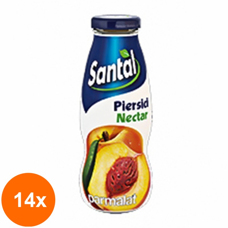 Set 14 x Nectar de Piersici 50%, Santal, 0.2 l