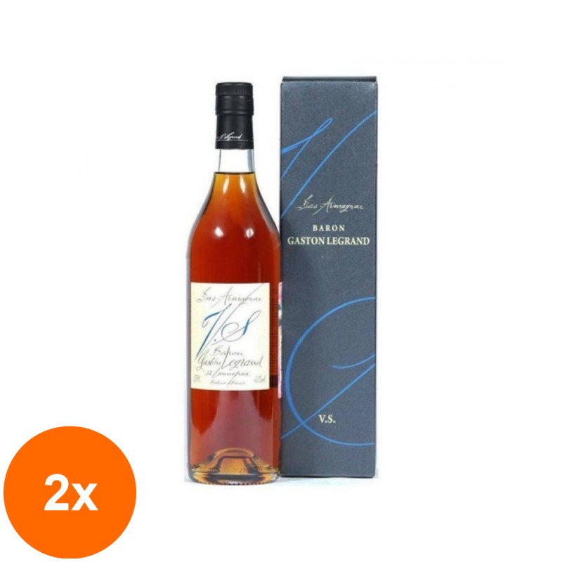 Set 2 x Armagnac, Bas Armagnac Baron Gaston Legrand, Lheraud, VS, 0.7 l, 40 % Alcool