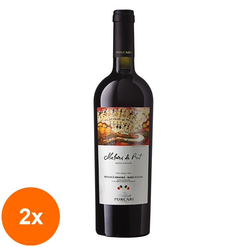 Set 2 x Vin Rosu Maluri de Prut Feteasca Neagra si Rara Neagra, Sec, 0.75 l