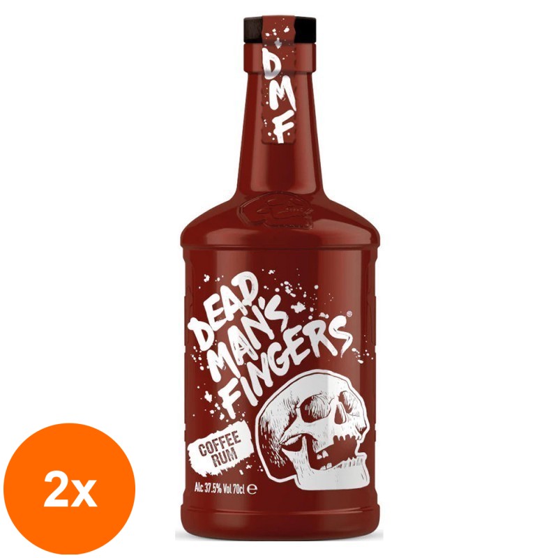 Set 2 x Rom cu Cafea Dead Mans Fingers 37.5% Alcool, 0.7 l