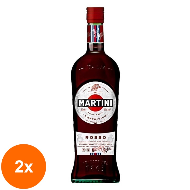 Set 2 x Vermut Rosu Martini, 15% Alcool, 1 l