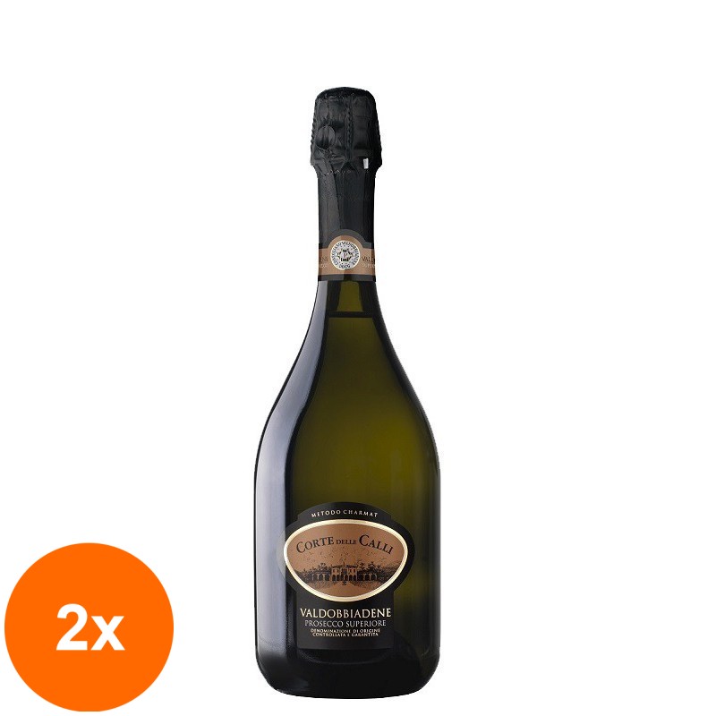 Set 2 x Prosecco Corte Delle Calli Valdobbiadene DOCG, Extra Dry, 11 % Alcool, 0.75 l