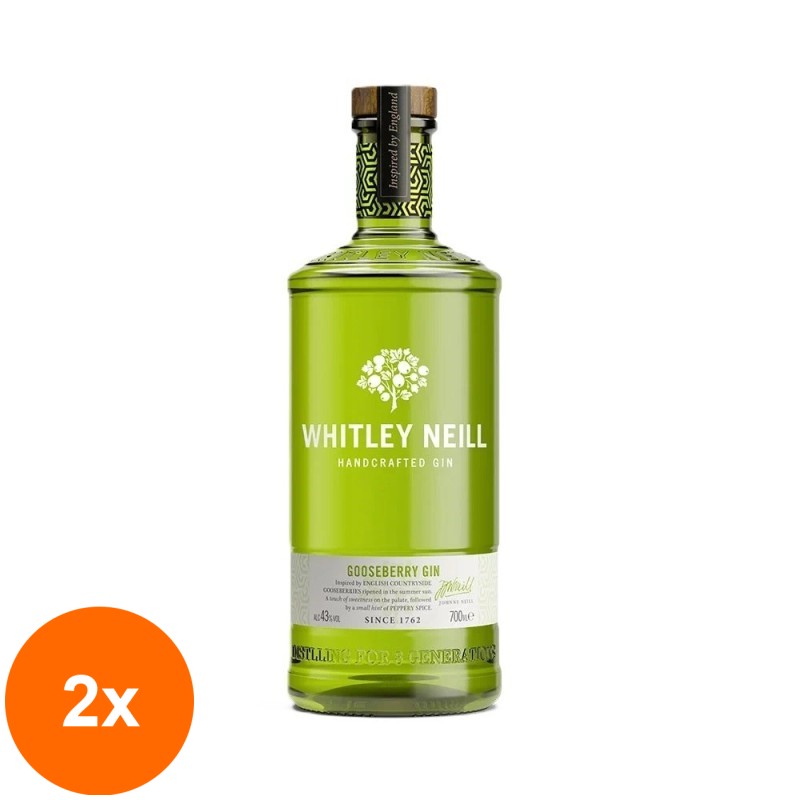 Set 2 x Gin Agrisa, Gooseberry Whitley Neill, 43% Alcool, 0.7 l