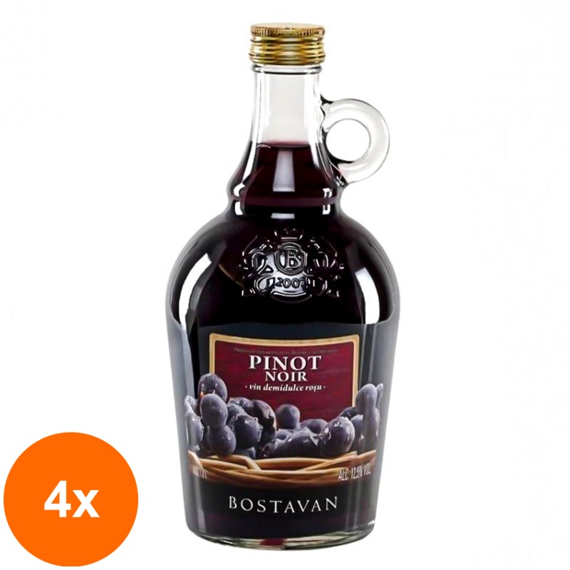 Set 4 x Vin Rosu, Cronica Vinului, Pinot Noir, Demidulce, 1 l