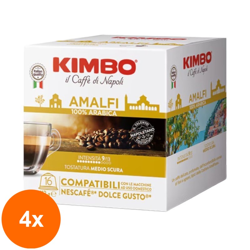 Set 4 x Cafea Capsule, Kimbo, Dolce Gusto Amalfi, 16 x 7 g