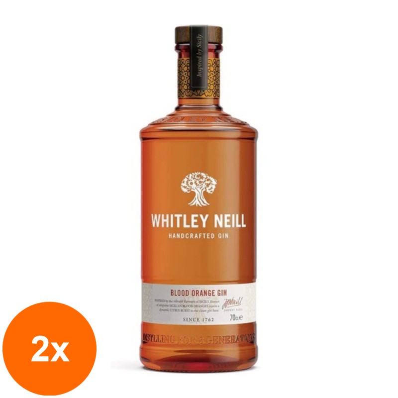 Set 2 x Gin Whitley Neill, Blood Orange, 43% Alcool, 0.7 l