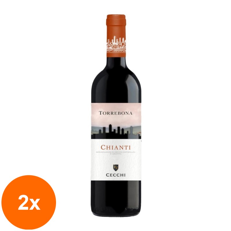 Set 2 x Vin Cecchi, Torrebona Chianti, DOCG, Rosu, 0.75 l