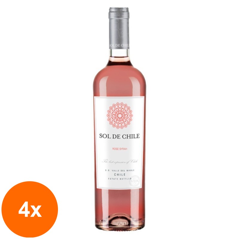 Set 4 x Vin Rose Sec, Sol De Chile Rose Syrah, 0.75 l