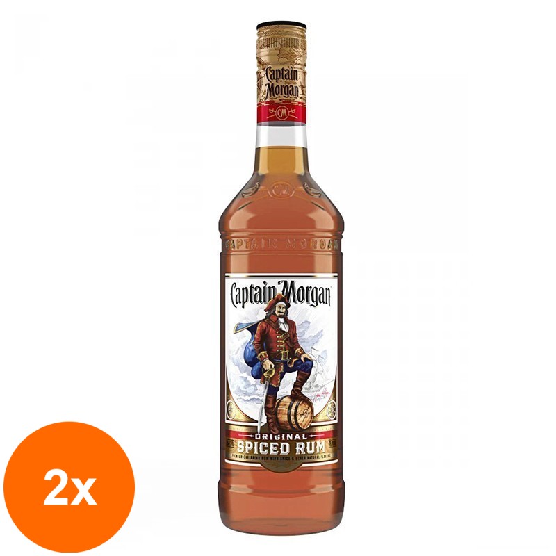 Set 2 x Rom Captain Morgan Spiced Gold, 40% Alcool, 0.7 l