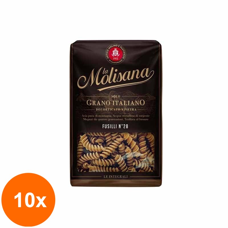 Set 10 x Paste Integrale No28 Fusilli La Molisana, 500 g