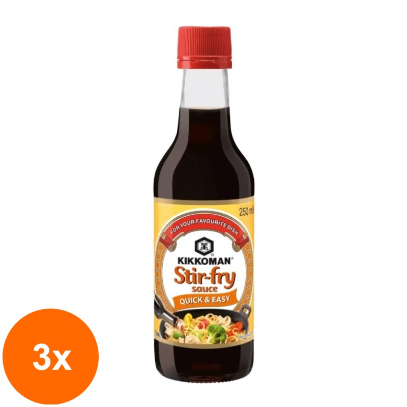 Set 3 x Sos pentru Wok, Kikkoman, 250 ml