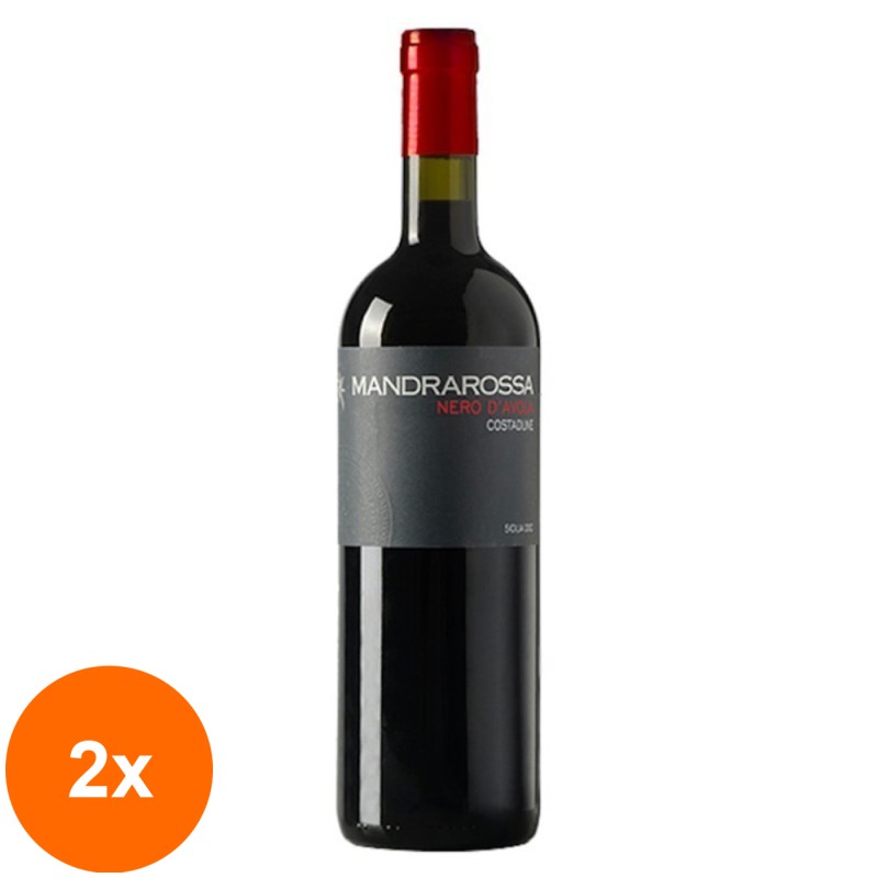 Set 2 x Vin Rosu Mandrarossa Nero D'Avola, Sec, DOC, 0.75 l