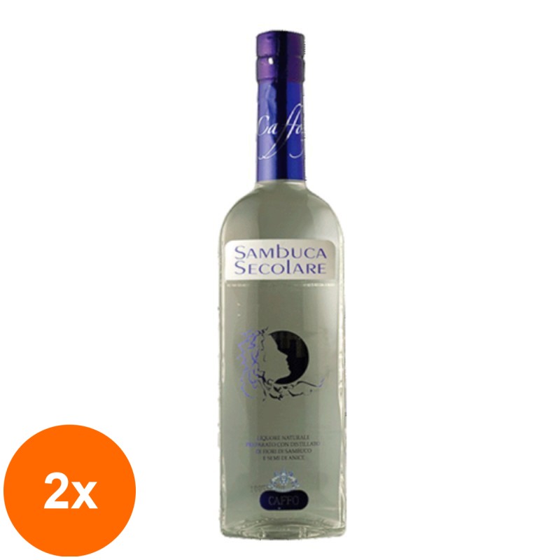 Set 2 x Sambuca Secolare, Caffo, 0.5 l, 42% Alcool