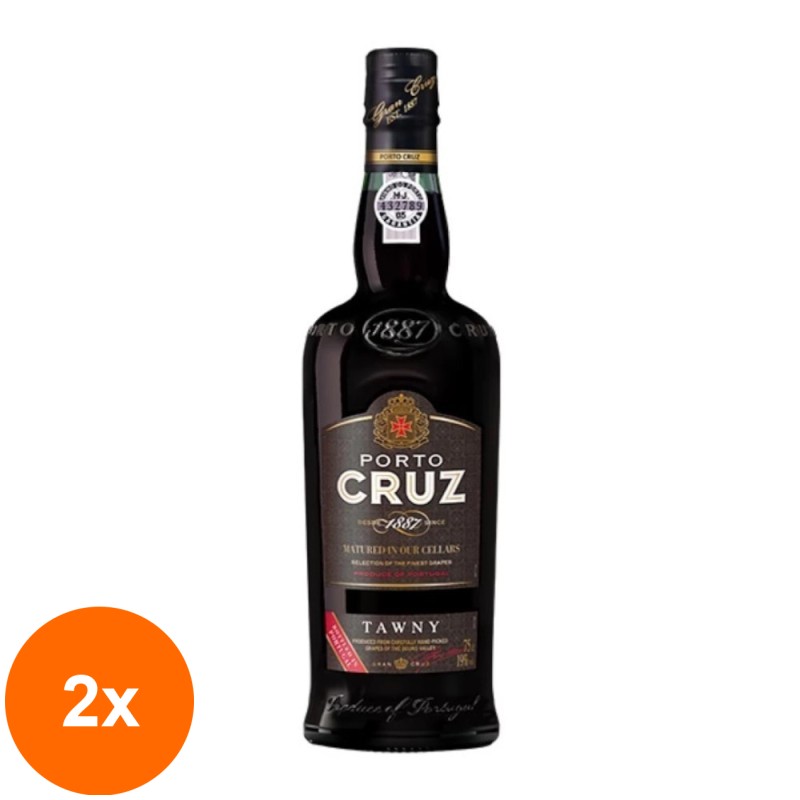 Set 2 x Vin Porto Cruz, Tawny, 19% Alcool, Rosu, 0.75 l