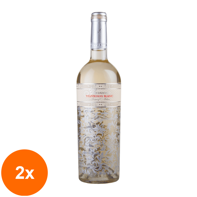 Set 2 x Vin Suvorov Glamour Sauvignon Blanc, Alb Demisec, 0.75 l