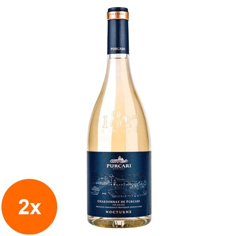 Set 2 x Vin Purcari Nocturne Alb Sec, Chardonnay, 0.75 l