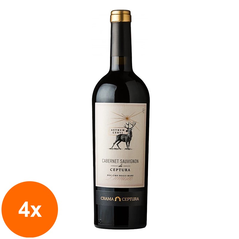 Set 4 x Vin Astrum Cervi Ceptura, Cabernet Sauvignon, Rosu Demisec, 0.75 l