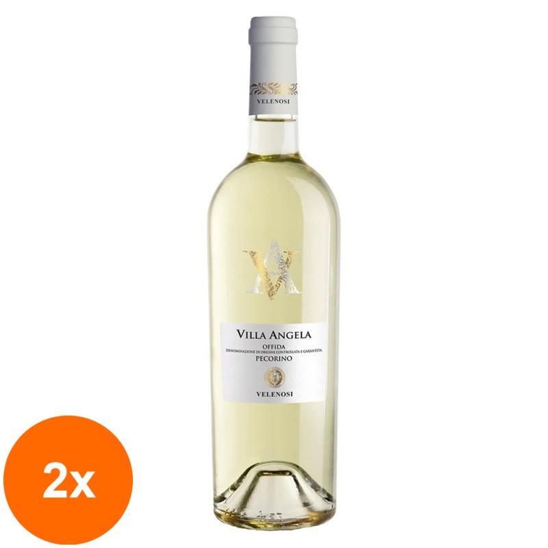 Set 2 x Vin Offida Pecorino Villa Angela Velenosi DOCG, Alb Sec, 0.75 l