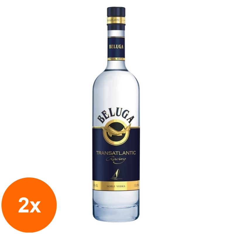 Set 2 x Vodka Beluga Transatlantic Racing, 0.7 l, 40% Alcool