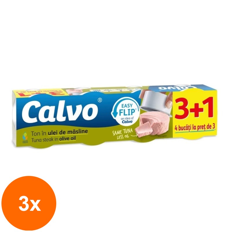 Set 3 x Ton in Ulei de Masline Vuelca Facil Calvo, 4 x 65 g