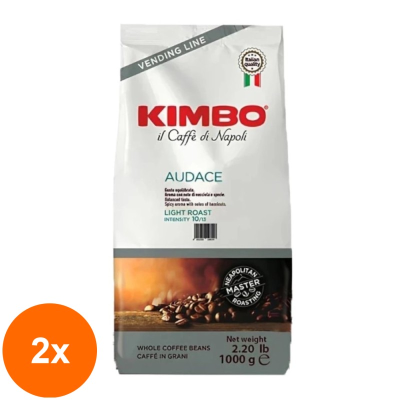 Set 2 x Cafea Boabe, Kimbo, Vending Audace, 1 kg