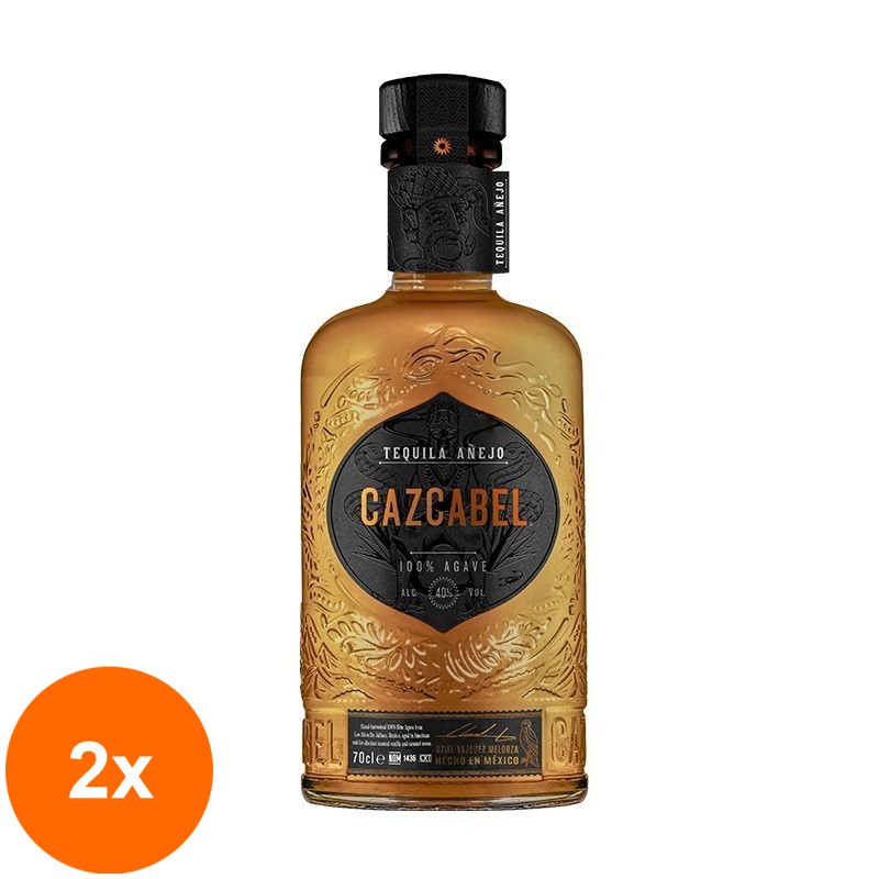 Set 2 x Tequila Cazcabel, Anejo, 40% Alcool, 0.7 l